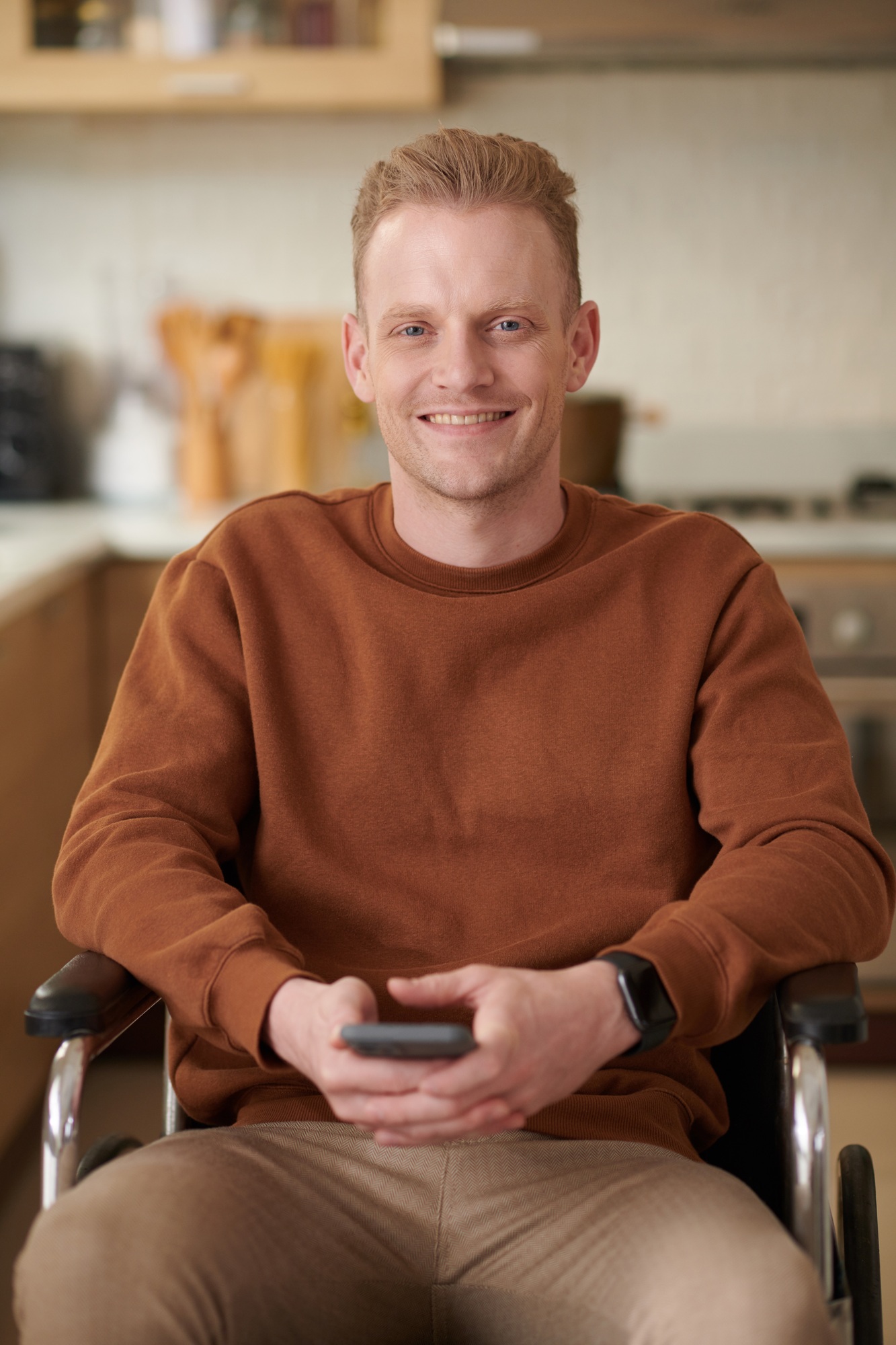 Man with Disability Sitting in Wheelchair